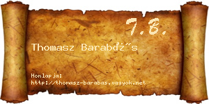 Thomasz Barabás névjegykártya